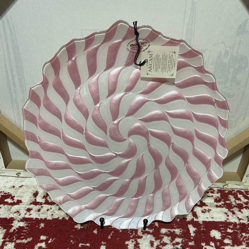 NWT, Akcam Serving Platter, Handmade in Turkey, Reverse Painted